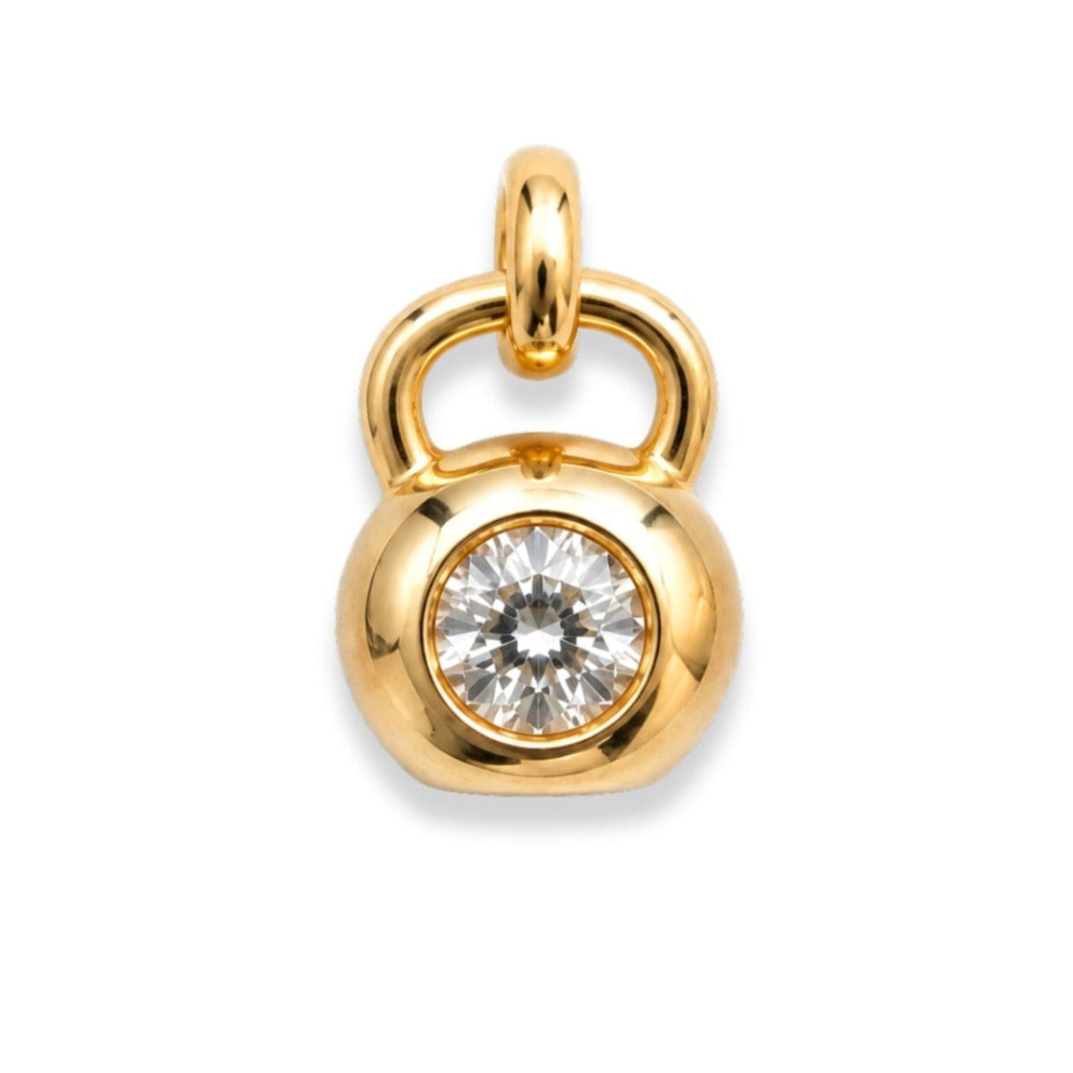 Apollo Pendant in solid 14K gold with an ideal-cut lab-grown diamond
