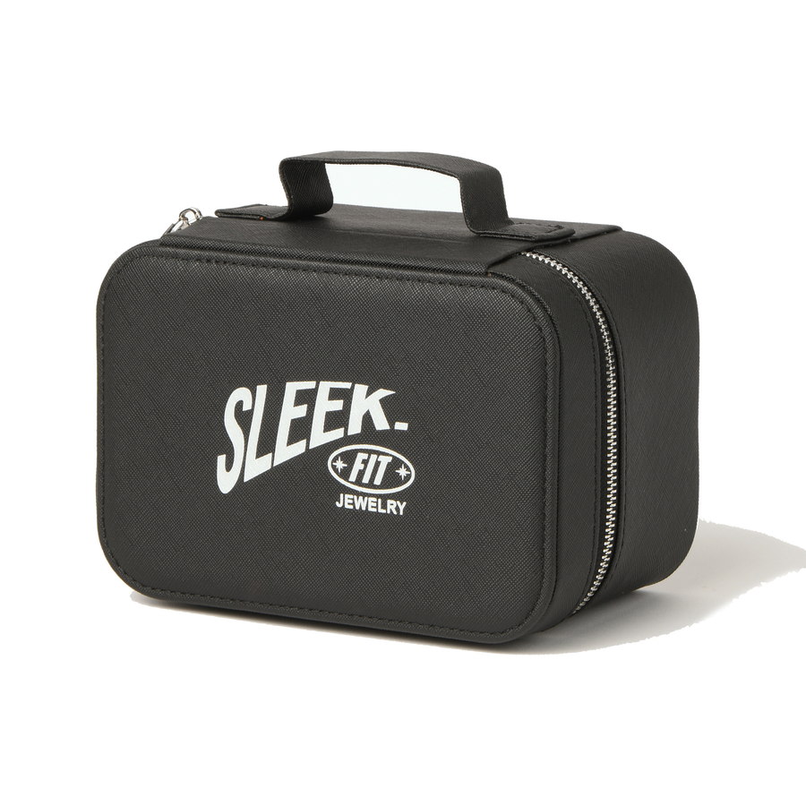 Sleek travel box, closed, with Sleek Fit logo