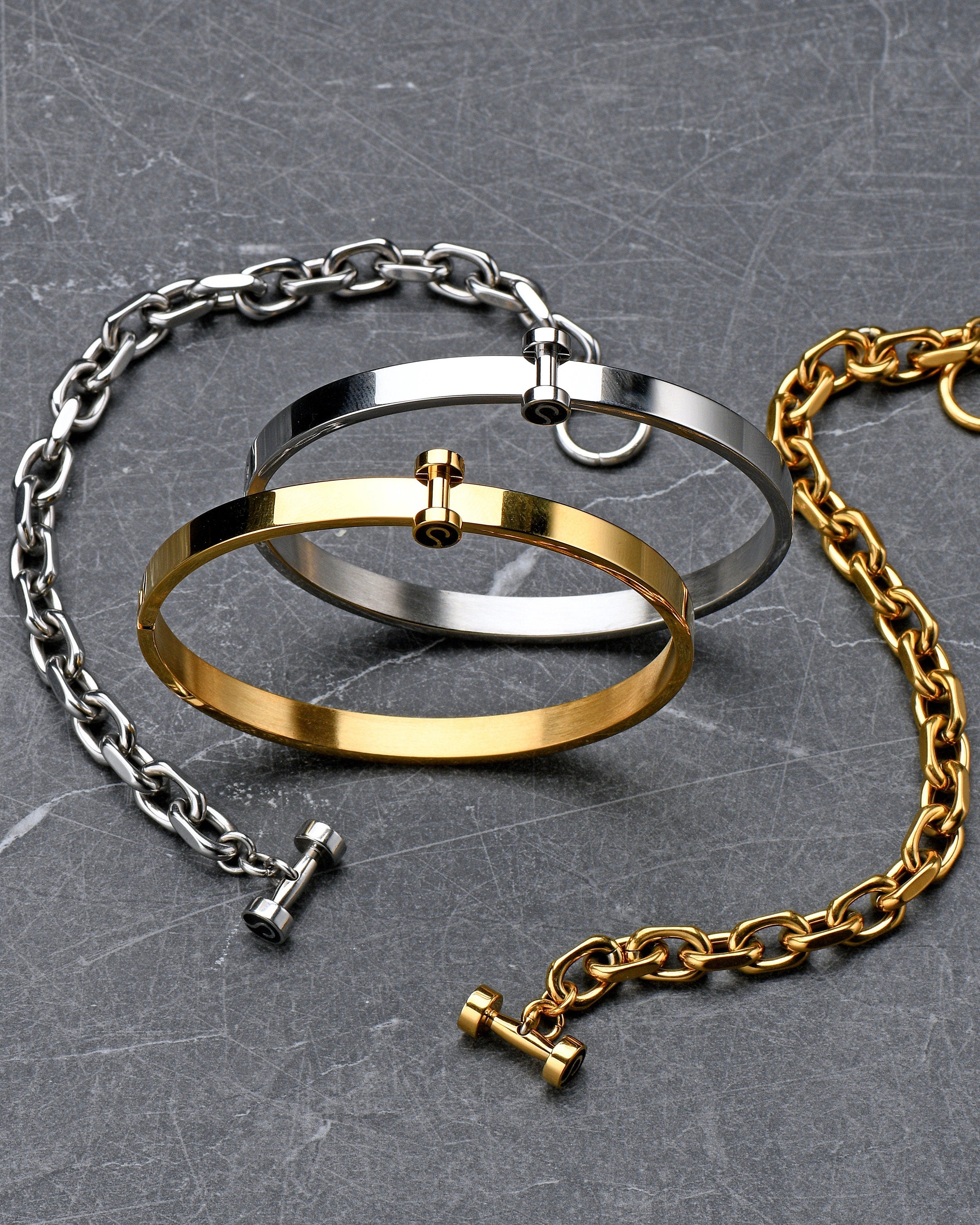 Dumbbell Bangle Bracelet, Dumbbell Pendant Bracelet, Weight Lifting Bracelet, Gym Jewelry, Gift for Gym Lover, Gym bracelet, Bangle Jewelry